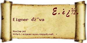 Eigner Éva névjegykártya